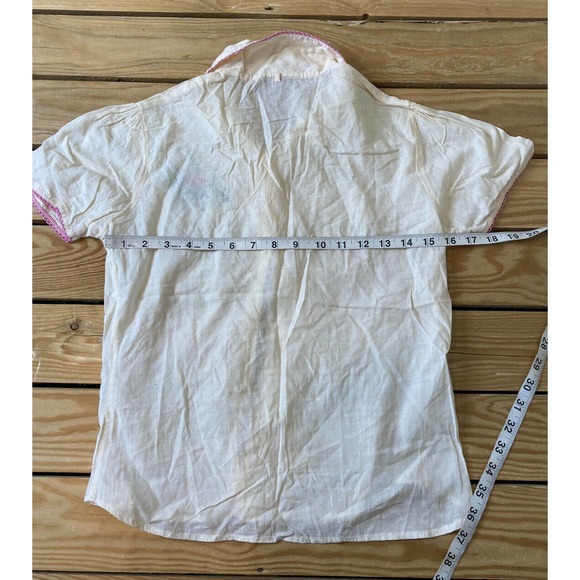 VTG Pinot Noir Button Front Embroidered Blouse M - Picture 7 of 7